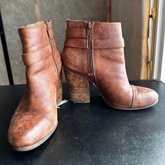 Lucky Brand Laureen Leather Boho heeled Ankle Boots women’s size 7.5 - Picture 6 of 11